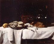 Francois Bonvin Still life with Lemon and Oysters Germany oil painting artist